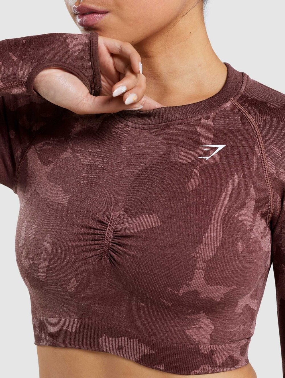 Gymshark Camo Seamless Long Sleeve Crop Top